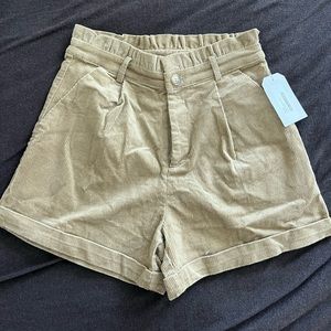 Brand New corduroy, paper bag, high waist shorts from a vintage boutique!